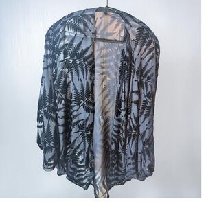 Floreat Anthro Sheer Velvet Burnout Kimono Boho Open Front Duster Festival